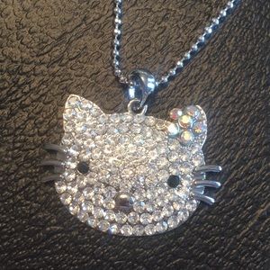 Cute Crystal Hello Kitty Necklace